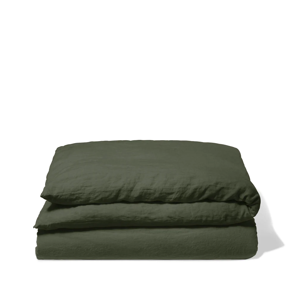 Housse de couette en lin lavé - Vert Oxyde - Image 3