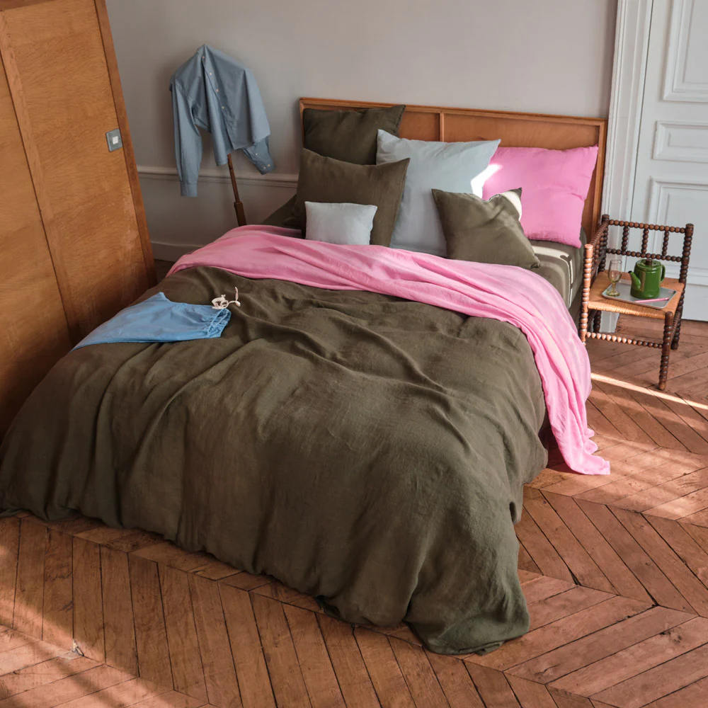 Housse de couette en lin lavé - Vert Oxyde - Image 6