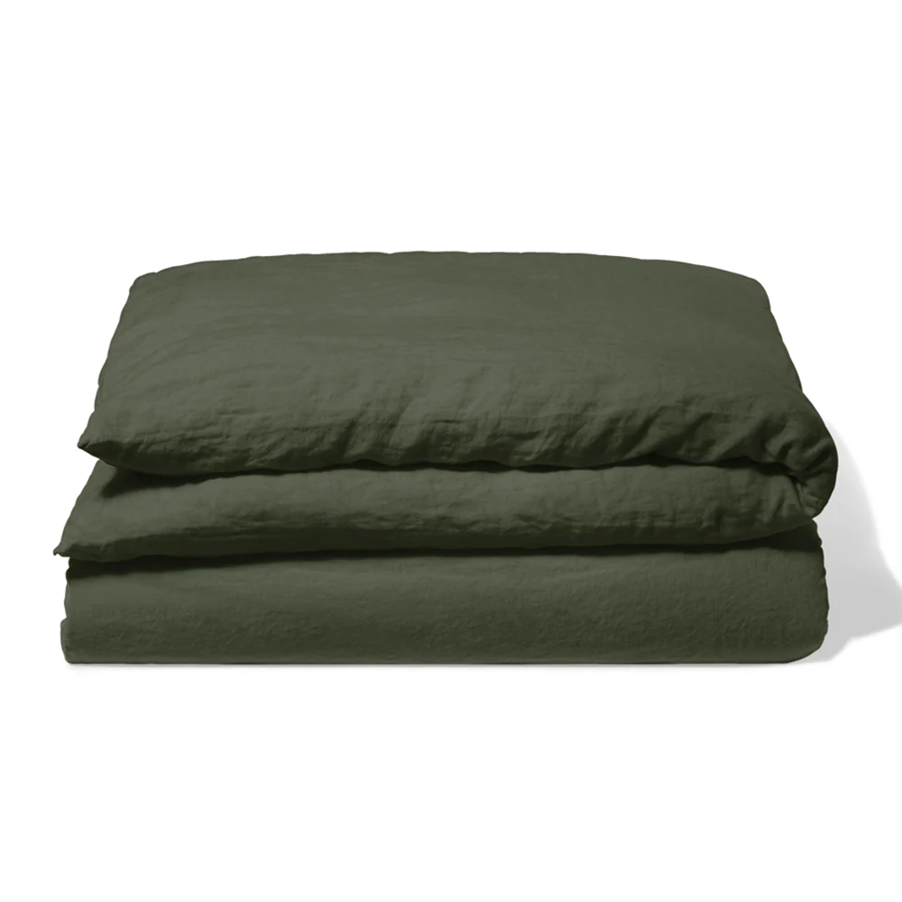 Housse de couette en lin lavé - Vert Oxyde - Image 7