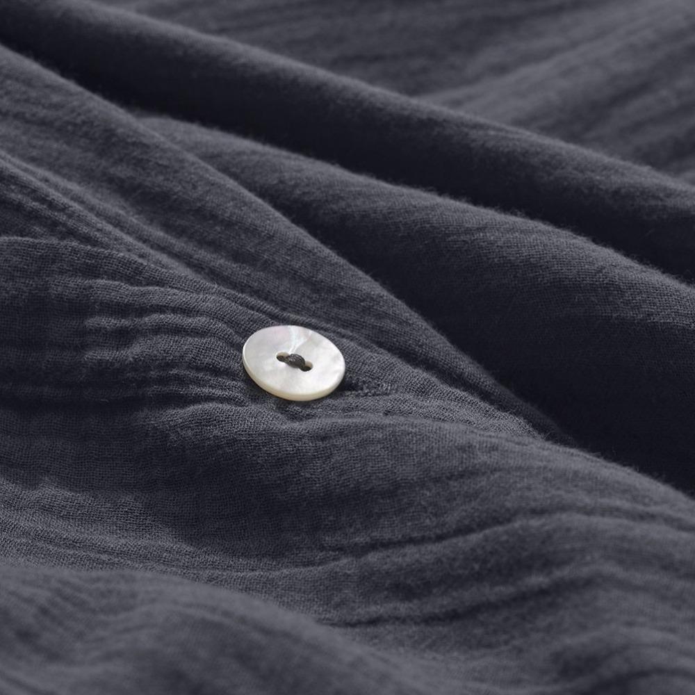 Housse de couette en gaze de coton - Gris Fusain - Image 3