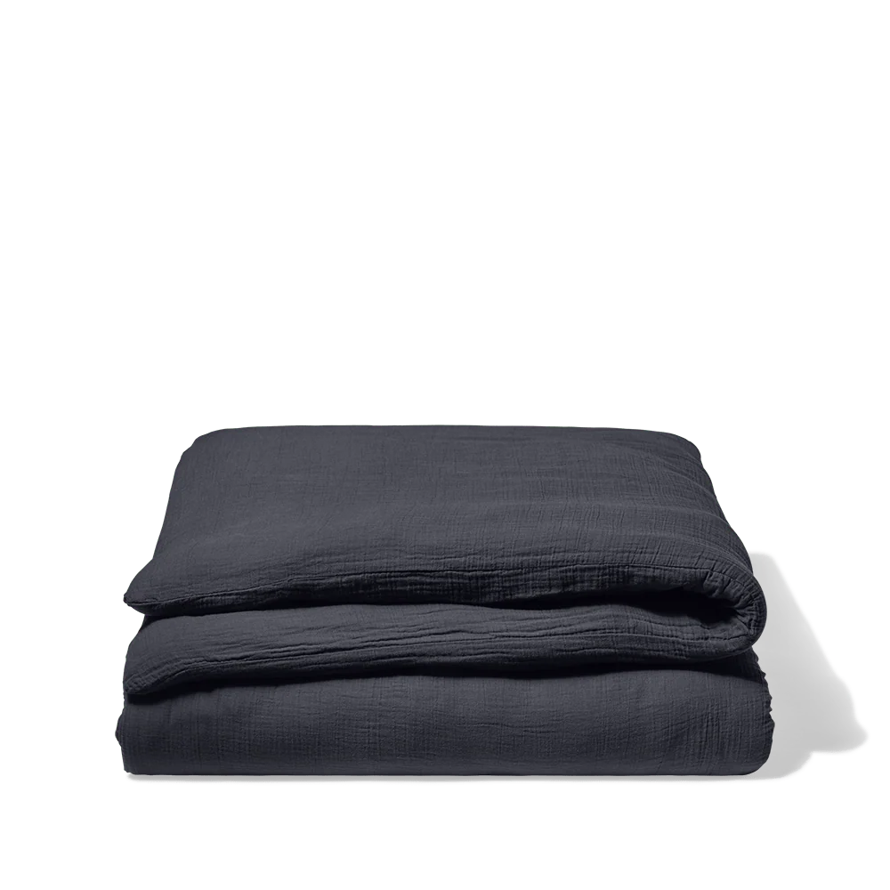 Housse de couette en gaze de coton - Gris Fusain - Image 5