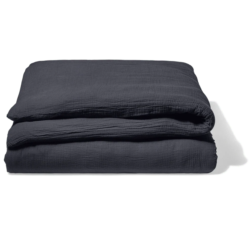 Housse de couette en gaze de coton - Gris Fusain - Image 8
