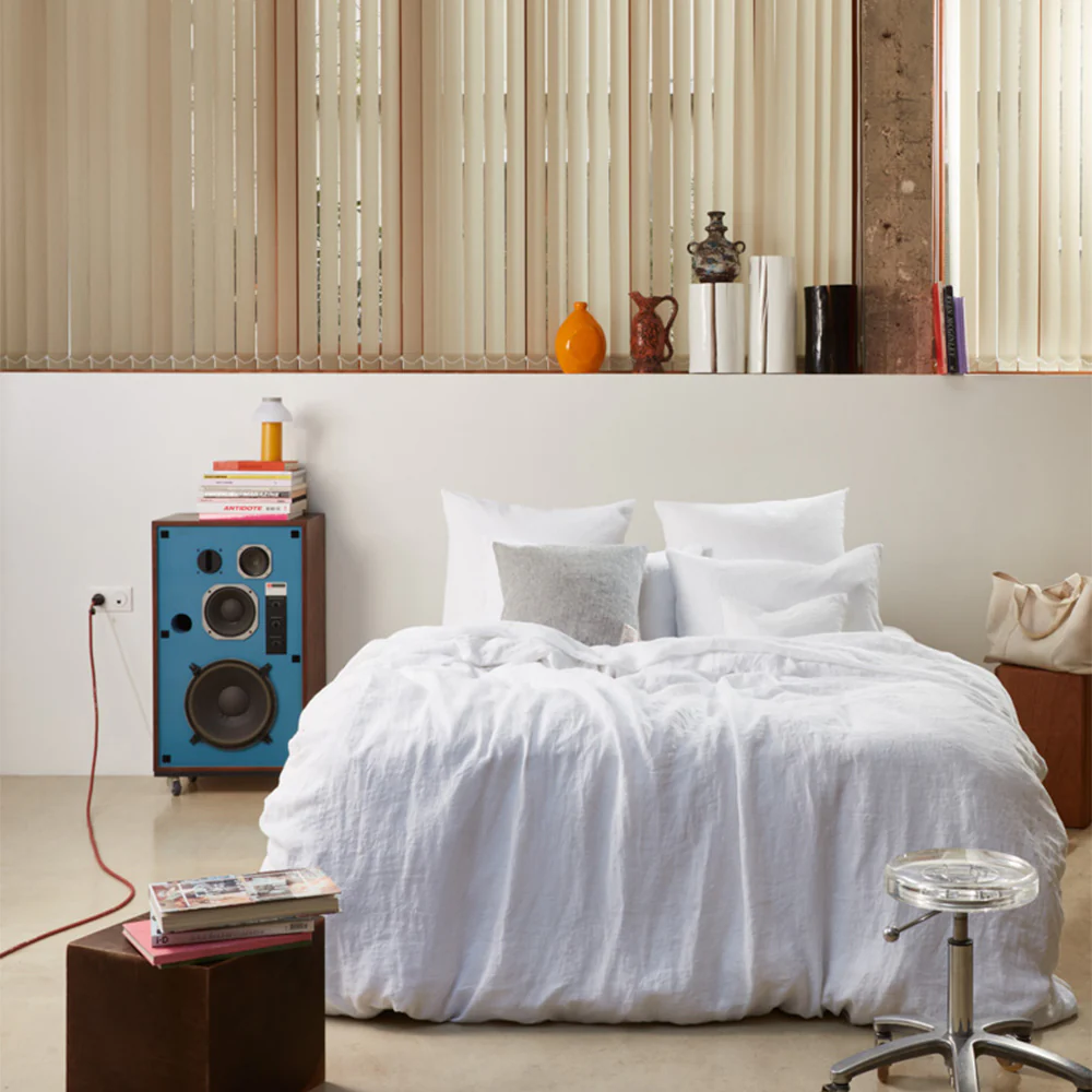 Housse de couette en lin lavé - Blanc Optique - Image 9