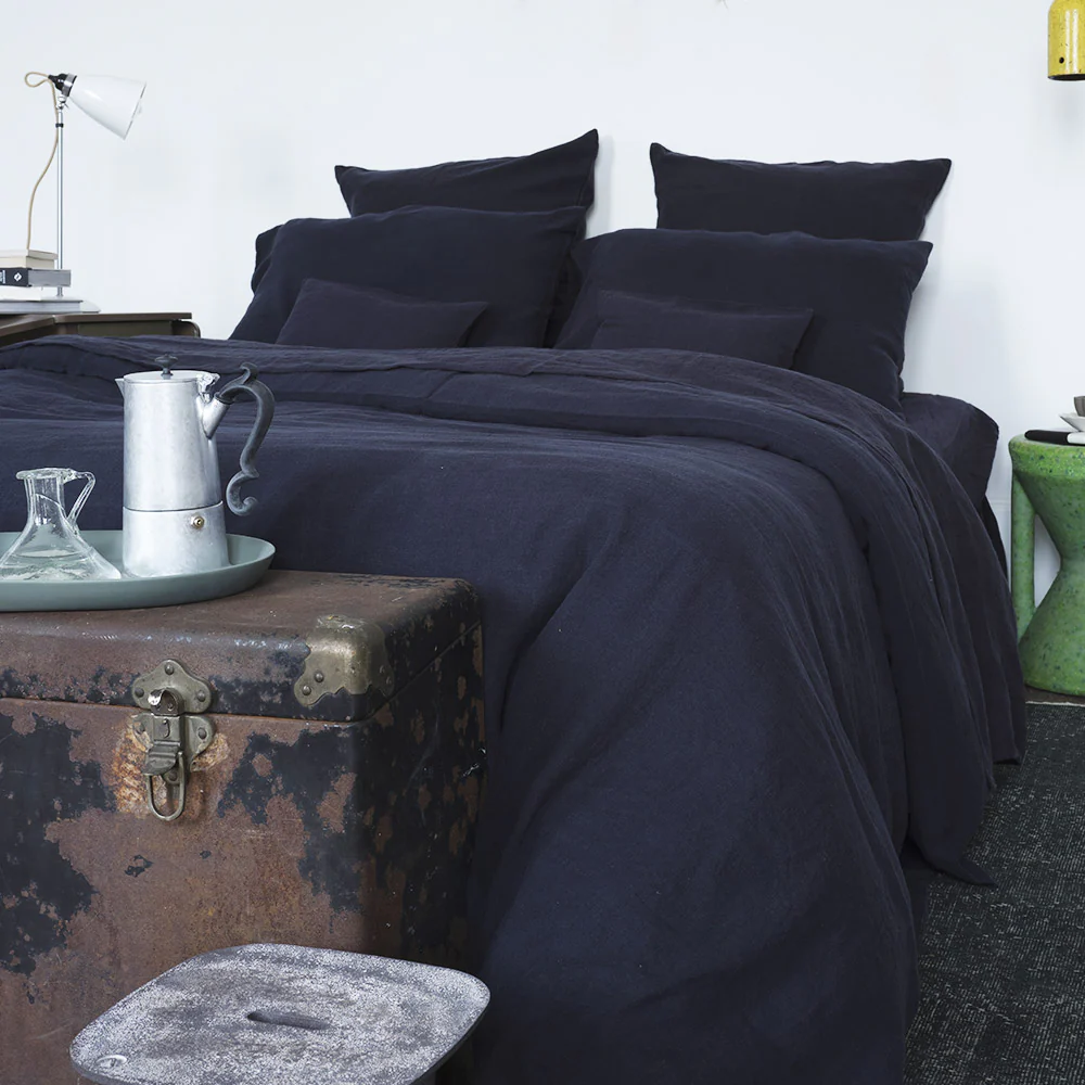 Housse de couette en lin lavé - Bleu Encre - Image 5