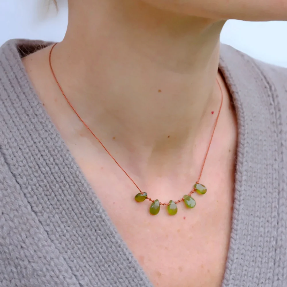 Ivarene - Collier 5 gouttes - Vesuvianite - Image 2