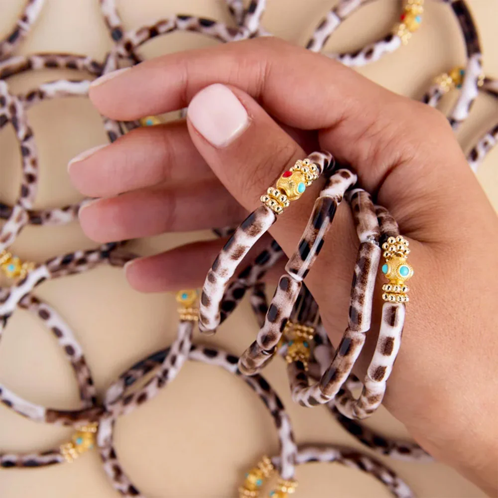 Juhu - Bracelet Duo Mini Leo - Blanc & Marron - Image 2