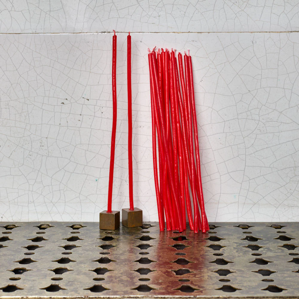 Lot de 20 bougies fines - Rouge