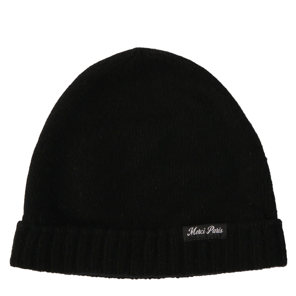 Merci - Bonnet en laine et cachemire - Noir & Blanc - Image 3