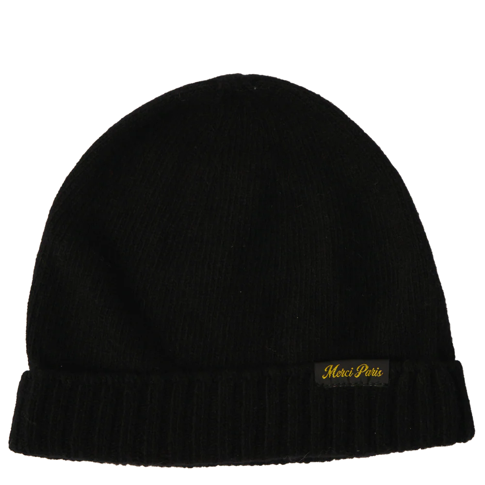 Merci - Bonnet en laine et cachemire - Noir & Jaune - Image 3