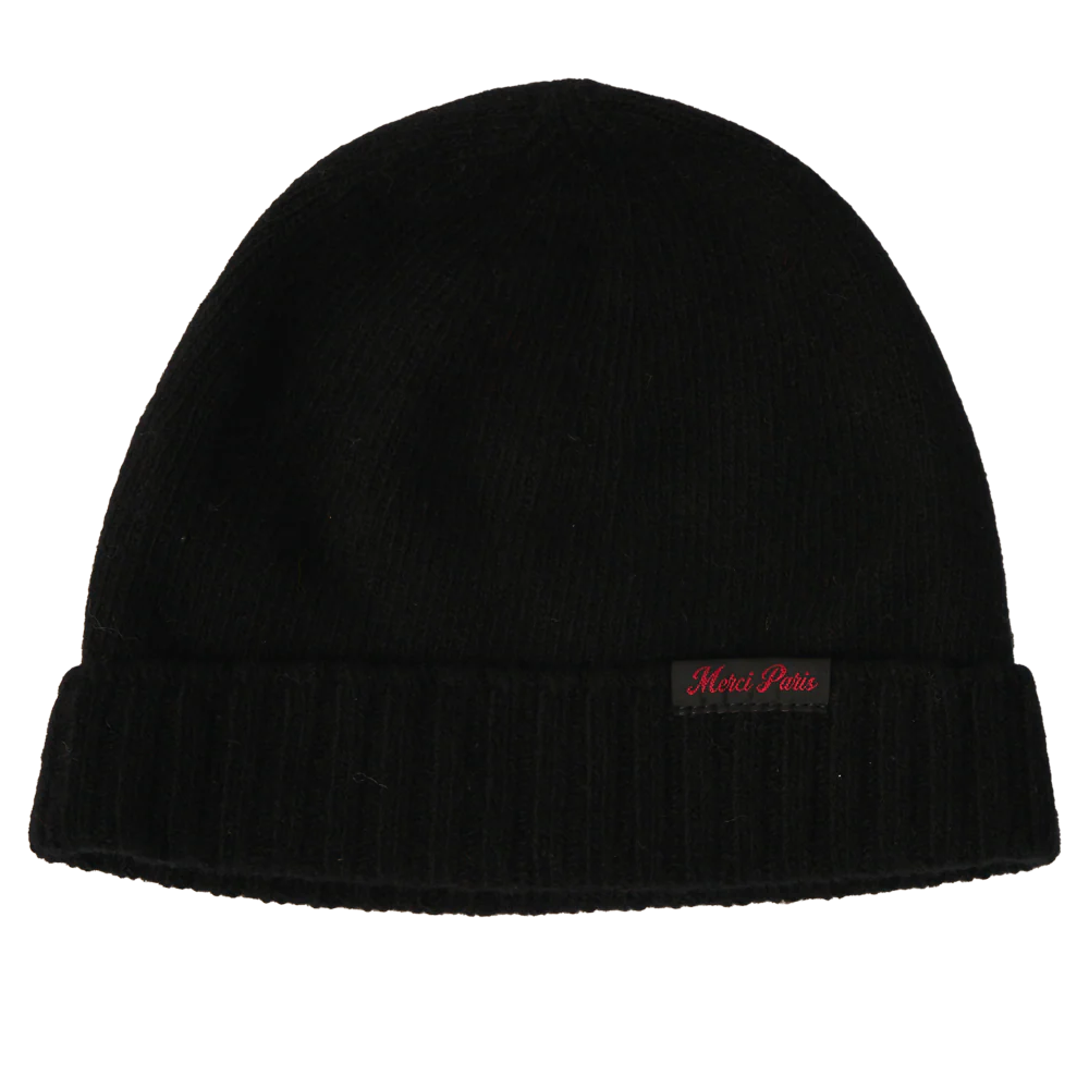 Merci - Bonnet en laine et cachemire - Noir & Rouge - Image 3