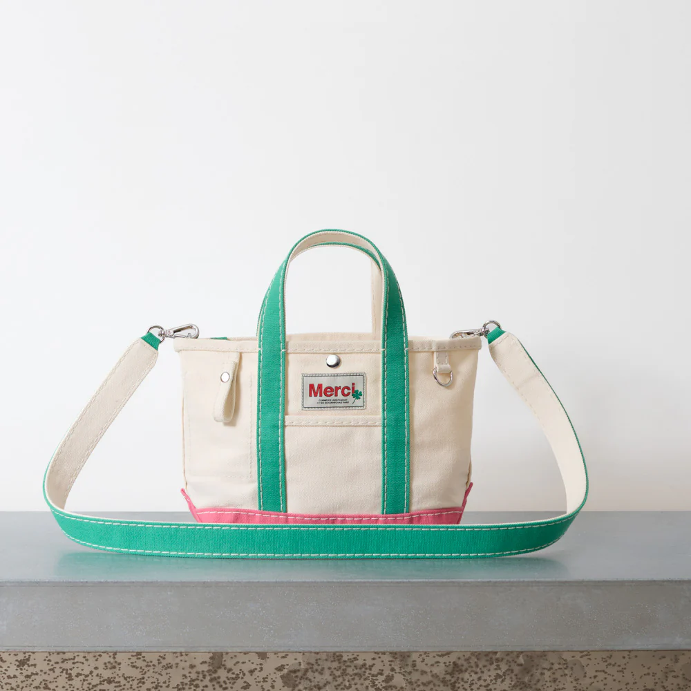 Merci - Cabas Candide - Ecru & Menthe & Rose - Image 5