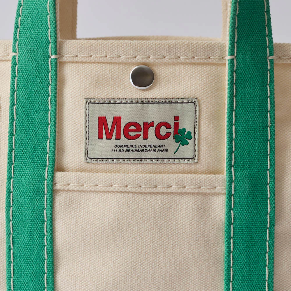 Merci - Cabas Candide - Ecru & Menthe & Rose - Image 8
