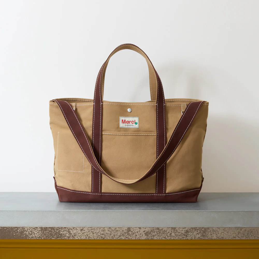 Merci - Cabas Candide en coton XL - Khaki Marron