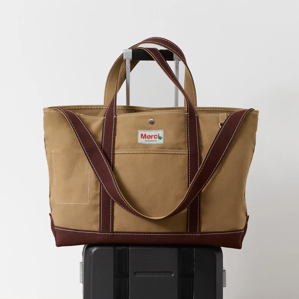 Merci - Cabas Candide en coton XL - Khaki Marron - Image 4