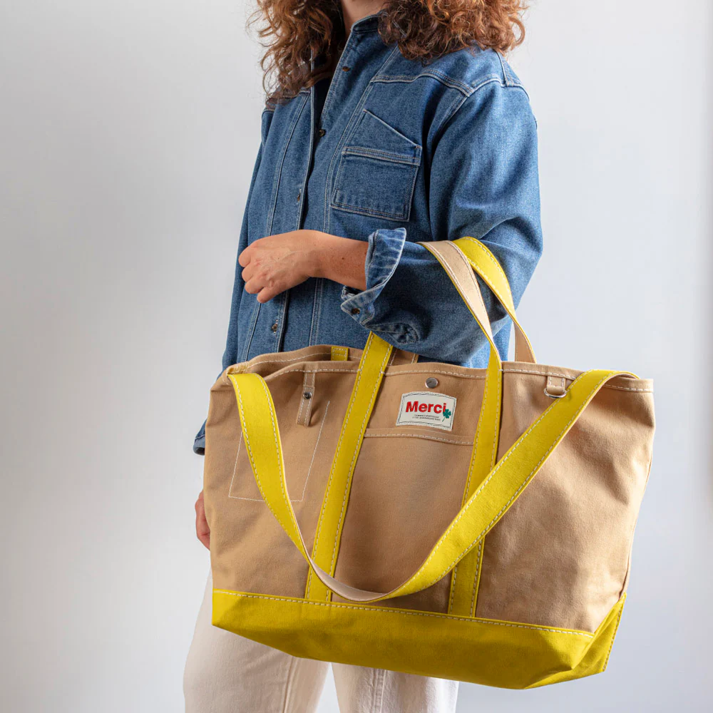 Merci - Cabas Candide en canvas - Jaune - Image 6