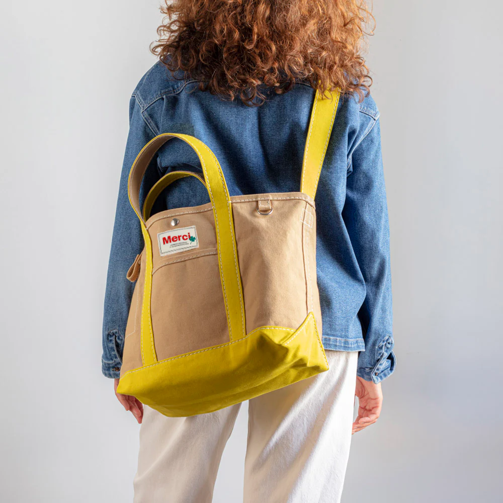 Merci - Cabas Candide en canvas - Jaune - Image 7