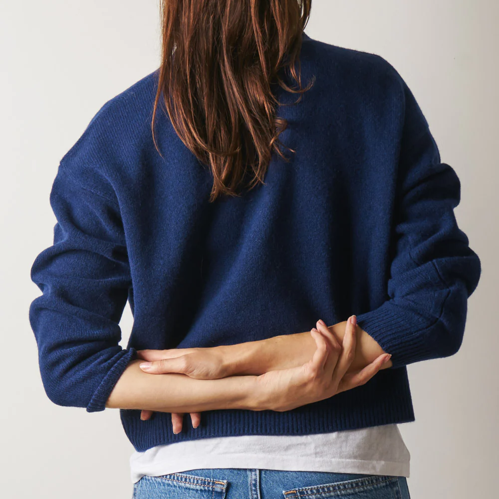 Merci - Gilet Lucia en Laine - Bleu foncé - Image 3