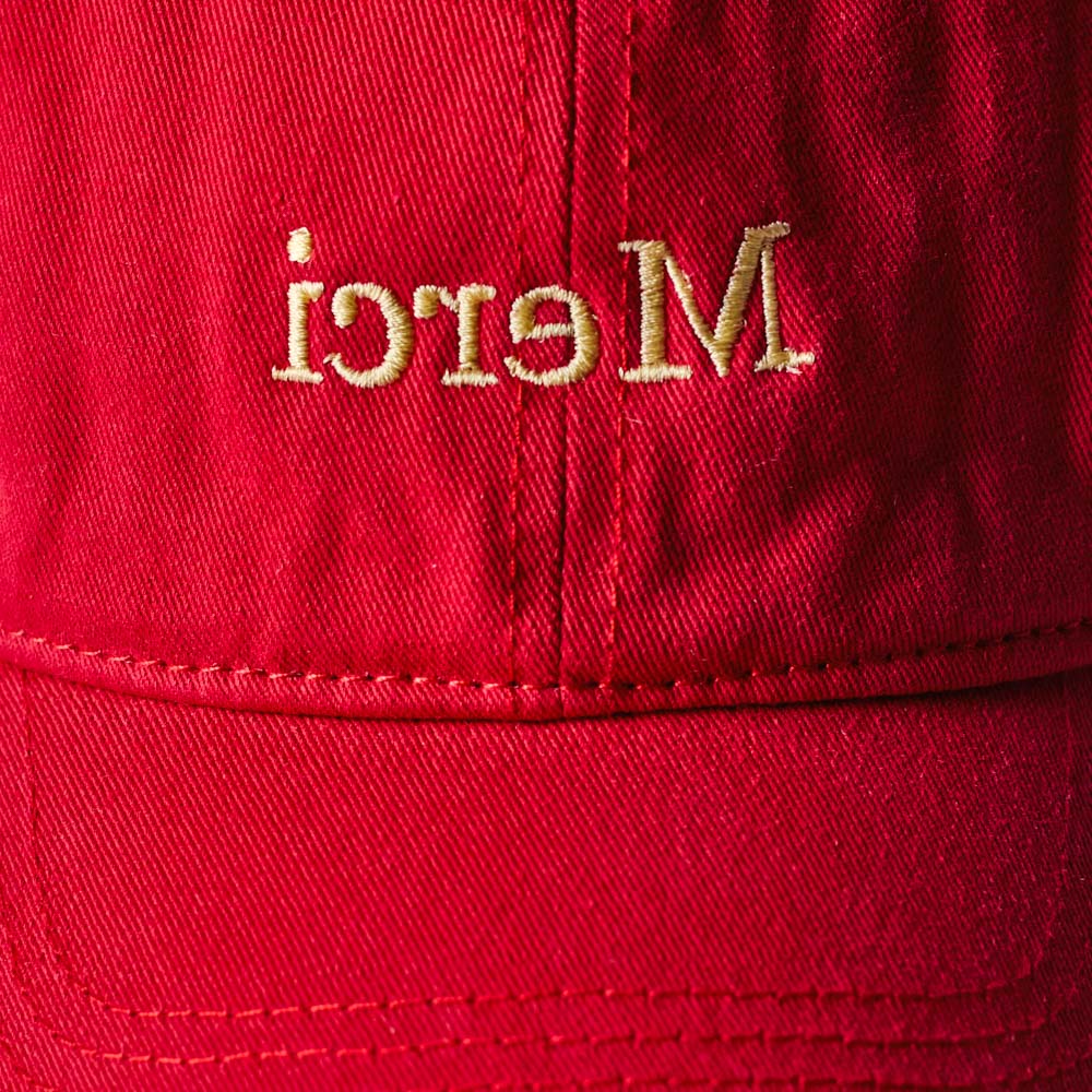 Merci - Casquette Miroir - Rouge & Ecru - Image 2