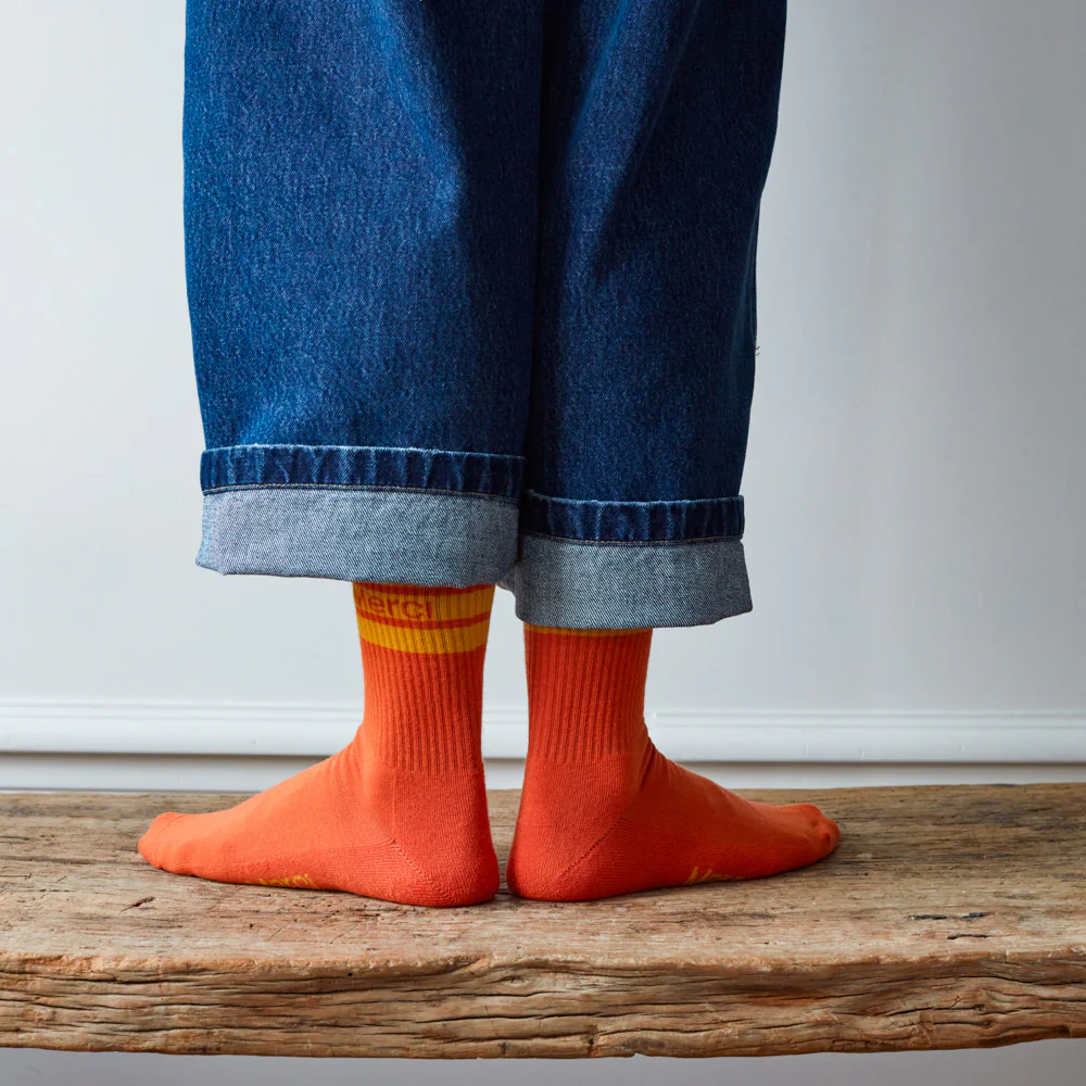 Merci - Chaussettes Ă rayures - Orange