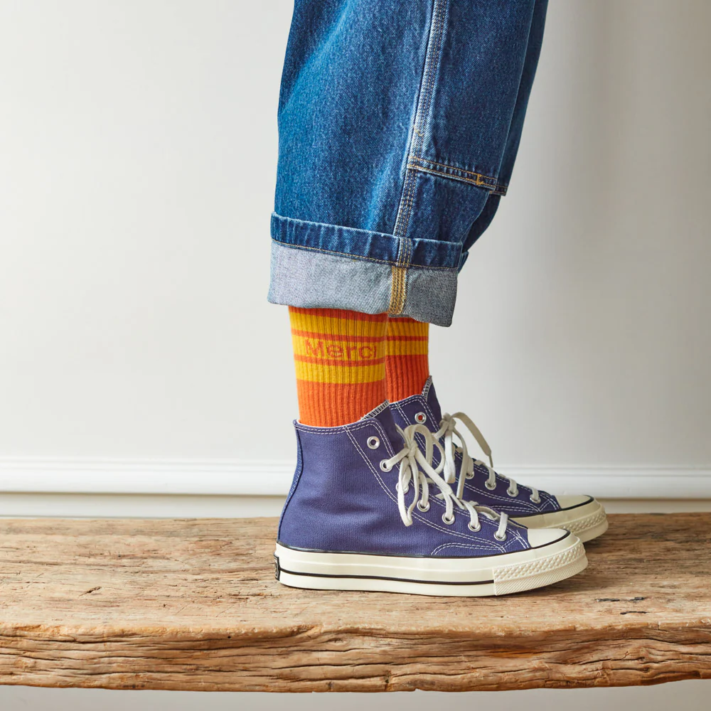 Merci - Chaussettes Ă rayures - Orange - Image 4