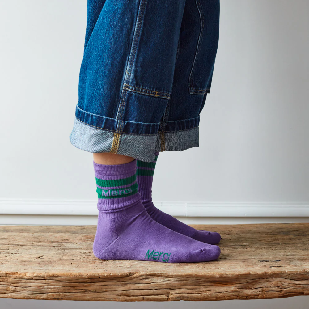 Merci - Chaussettes Ă rayures - Violet