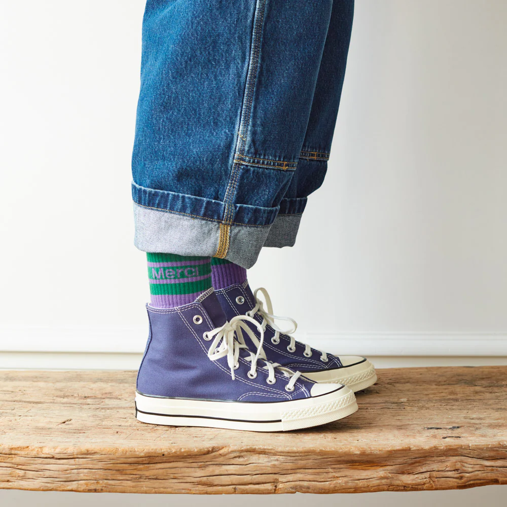 Merci - Chaussettes Ă rayures - Violet - Image 2