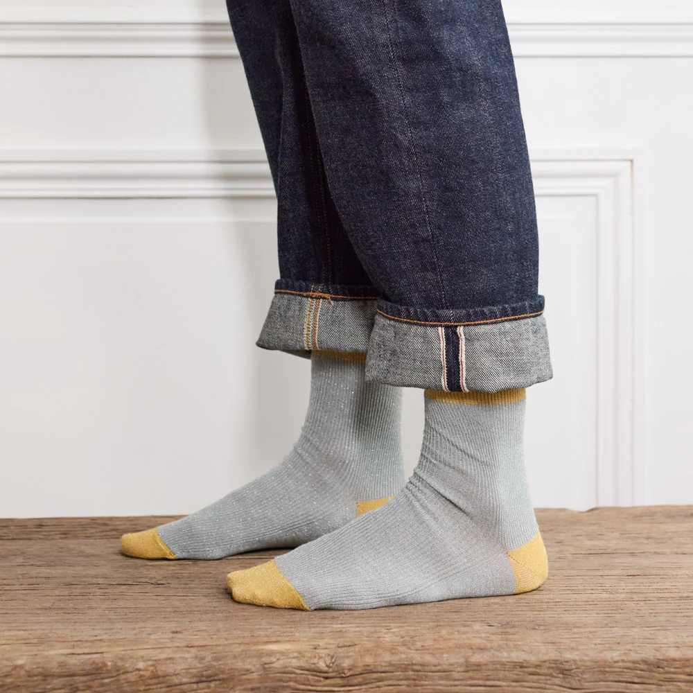 Merci - Chaussettes Lulu - Ciel & Jaune - Image 2