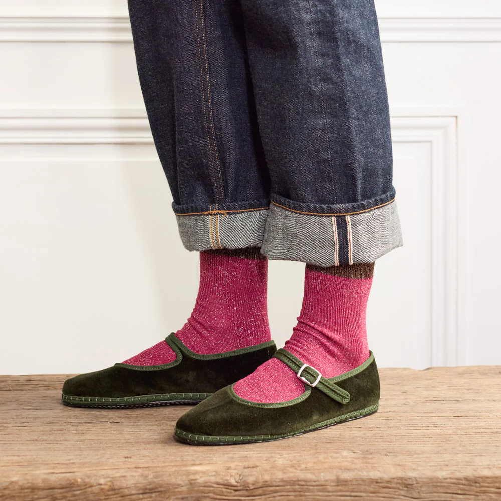 Merci - Chaussettes Lulu - Rose & Marron