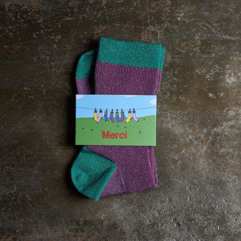 Merci - Chaussettes Lulu - Violet & Turquoise - Image 3