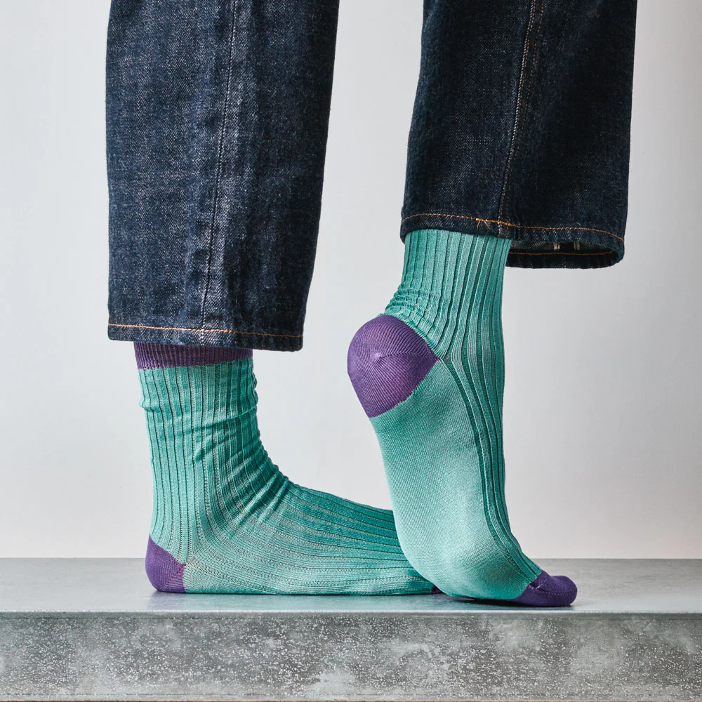Merci - Chaussettes Theodora - Bleu Violet - Image 2