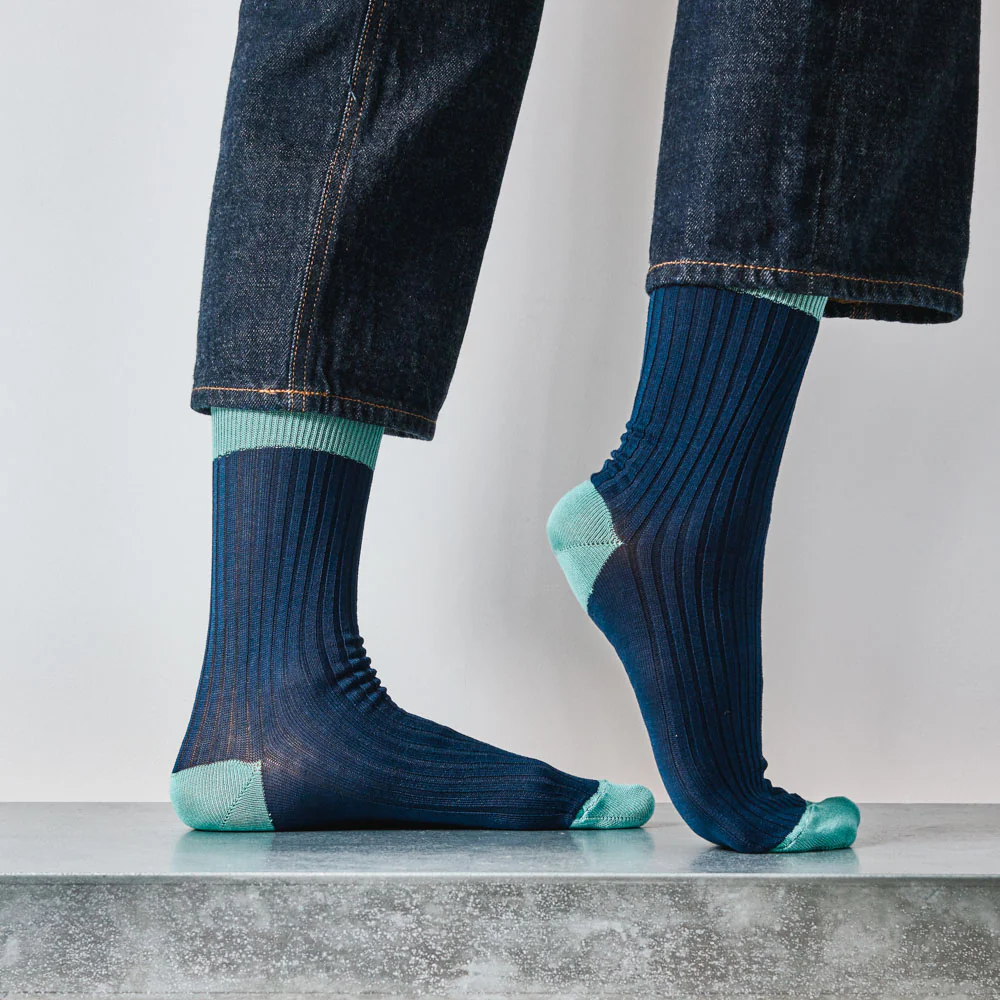 Merci - Chaussettes Theodora - Marine Bleu - Image 2