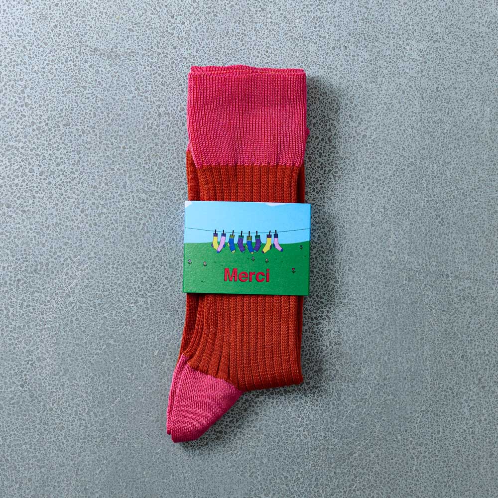 Merci - Chaussettes Theodora - Rouge Rose - Image 3
