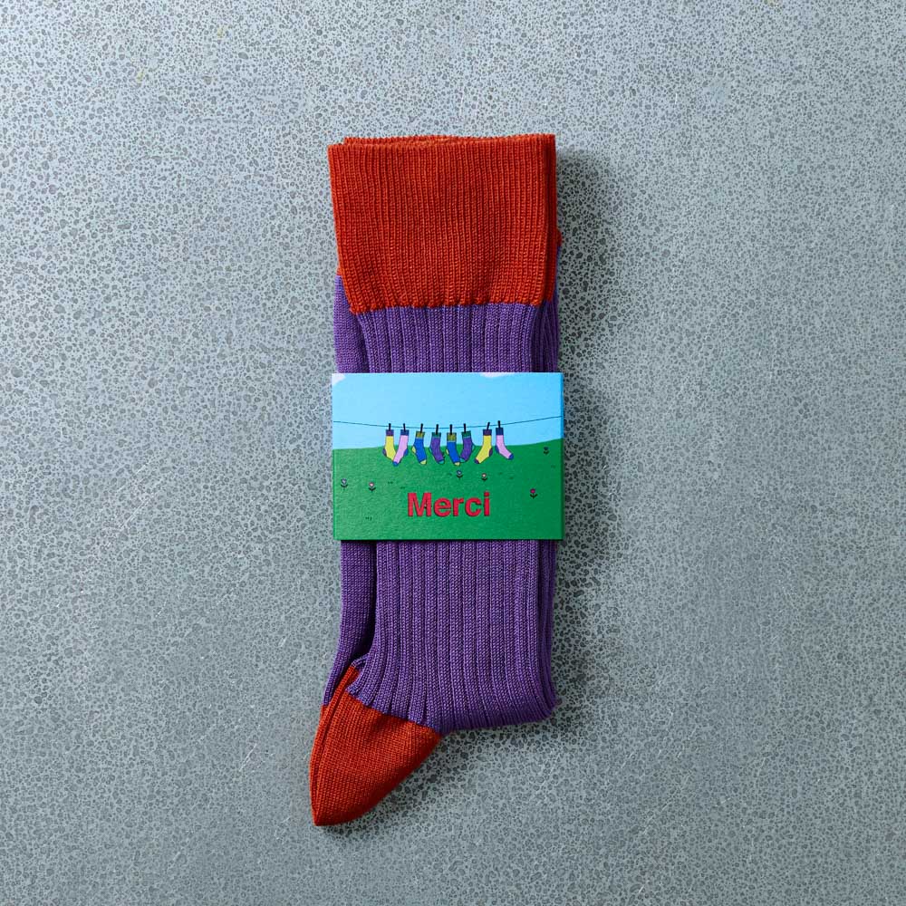 Merci - Chaussettes Theodora - Violet Rouge - Image 3