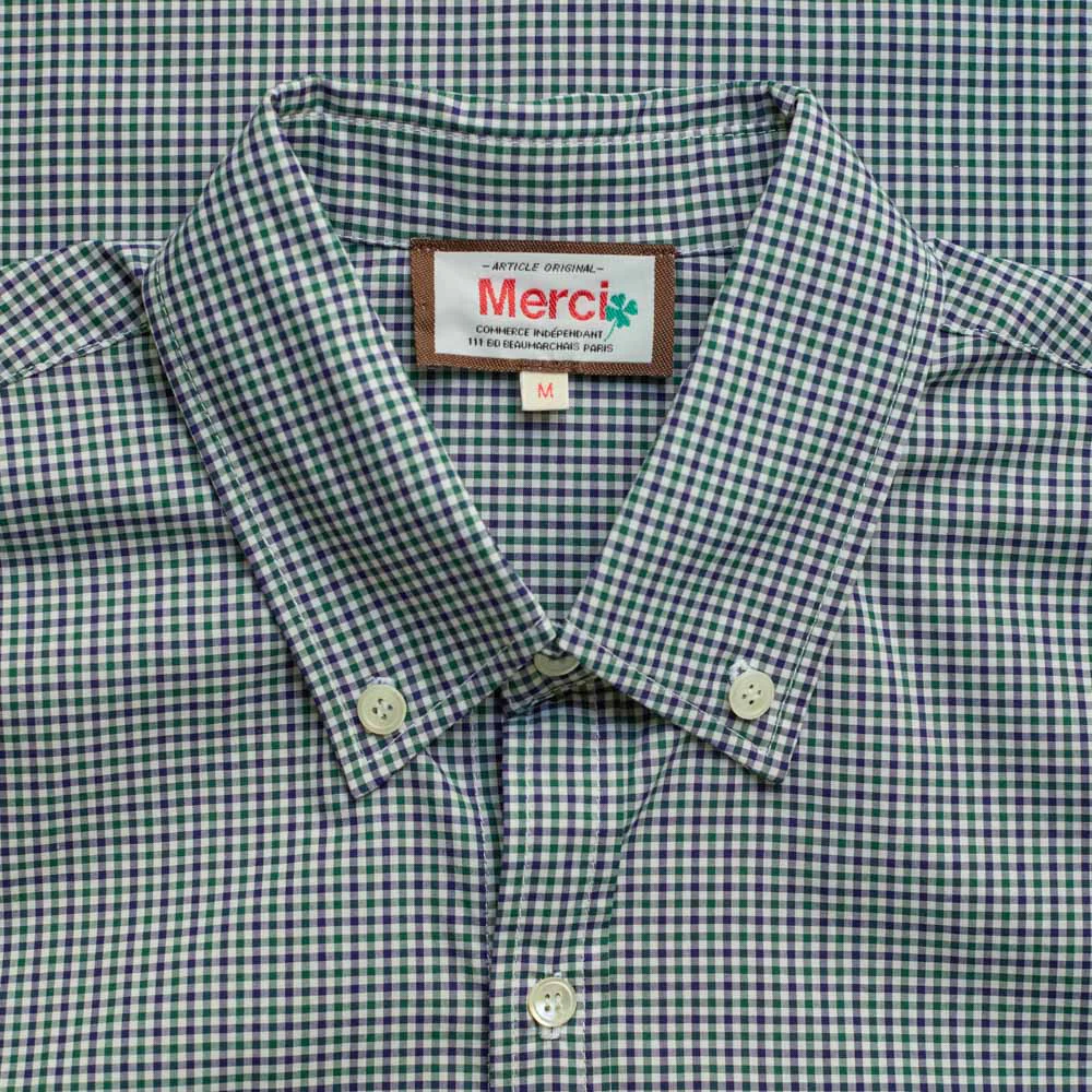 Merci - Chemise Sacha - Carreaux Vert & Bleu - Image 3
