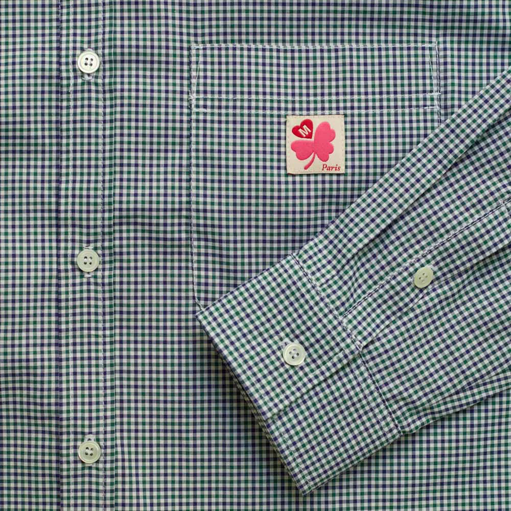 Merci - Chemise Sacha - Carreaux Vert & Bleu - Image 4