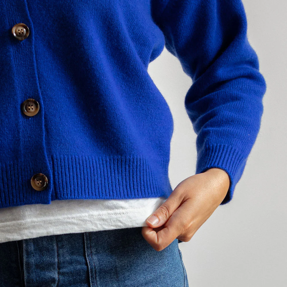 Merci - Gilet Lucia en Laine - Bleu - Image 3