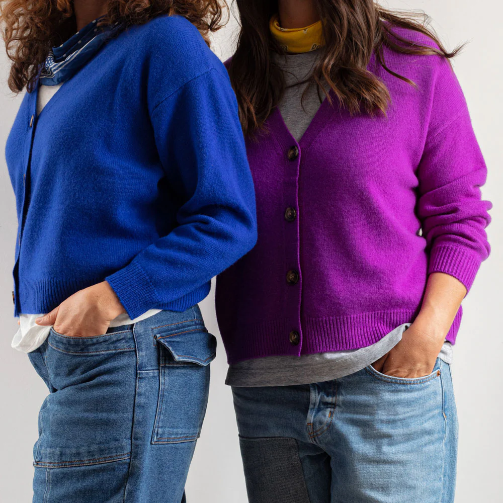 Merci - Gilet Lucia en Laine - Bleu - Image 4