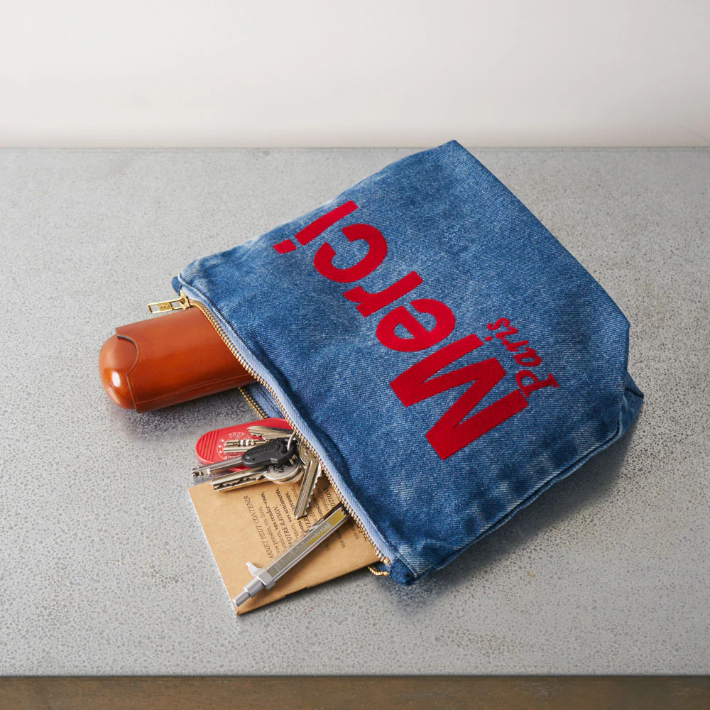 Merci - Pochette en coton - Denim - Image 2