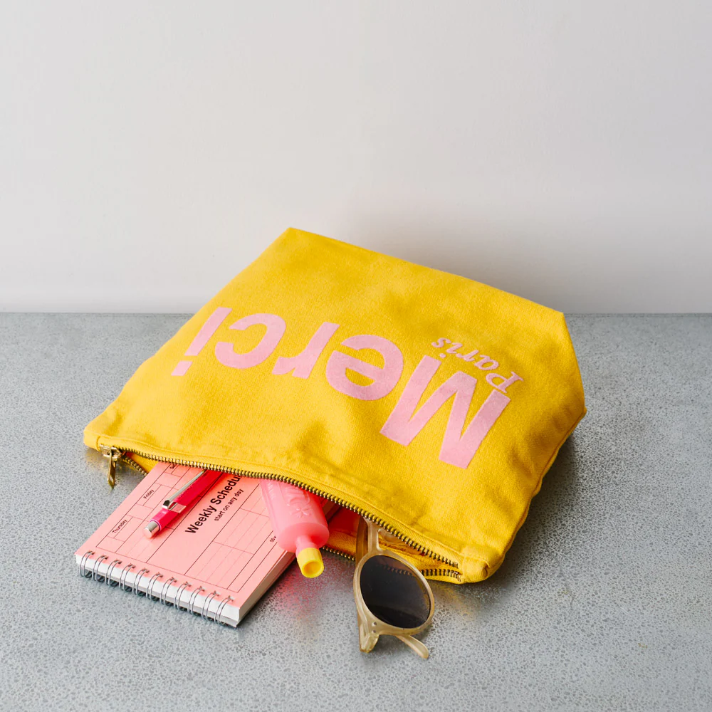 Merci - Pochette en coton - Ochre & Rose - Image 2