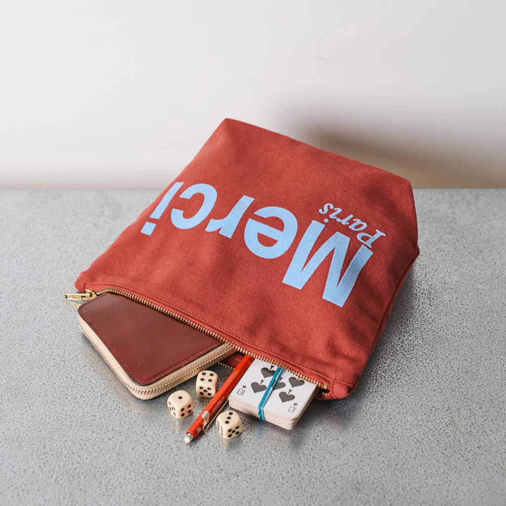Merci - Pochette en coton - Vin & Bleu - Image 2