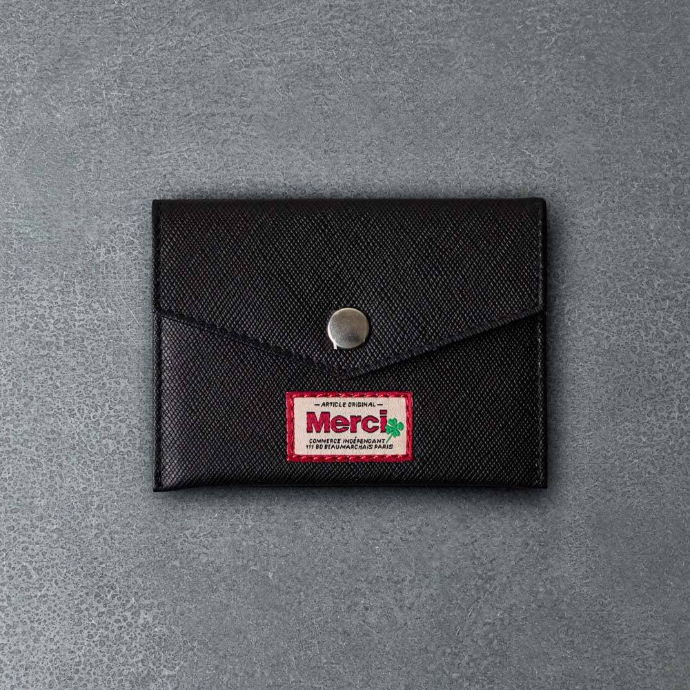 Merci - Porte Carte à Rabat - Noir - Image 3