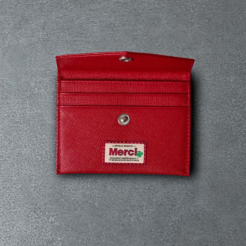 Merci - Porte Carte à Rabat - Rouge - Image 3