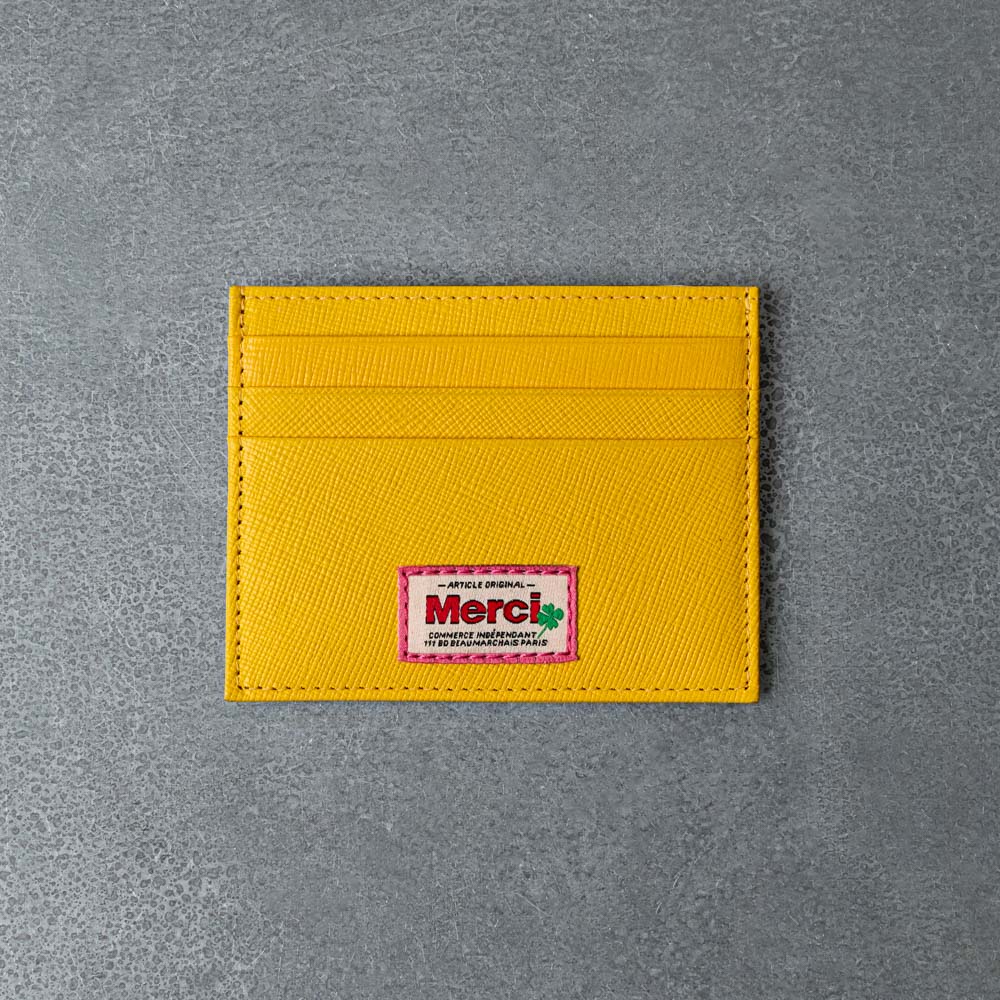 Merci - Porte Carte Plat - Jaune - Image 3