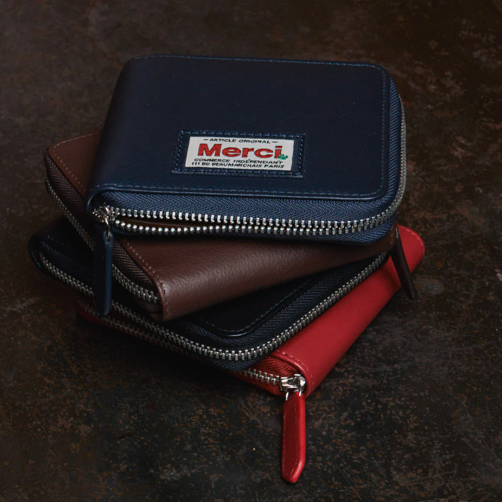 Merci - Porte Feuille Zip - Chocolat - Image 4