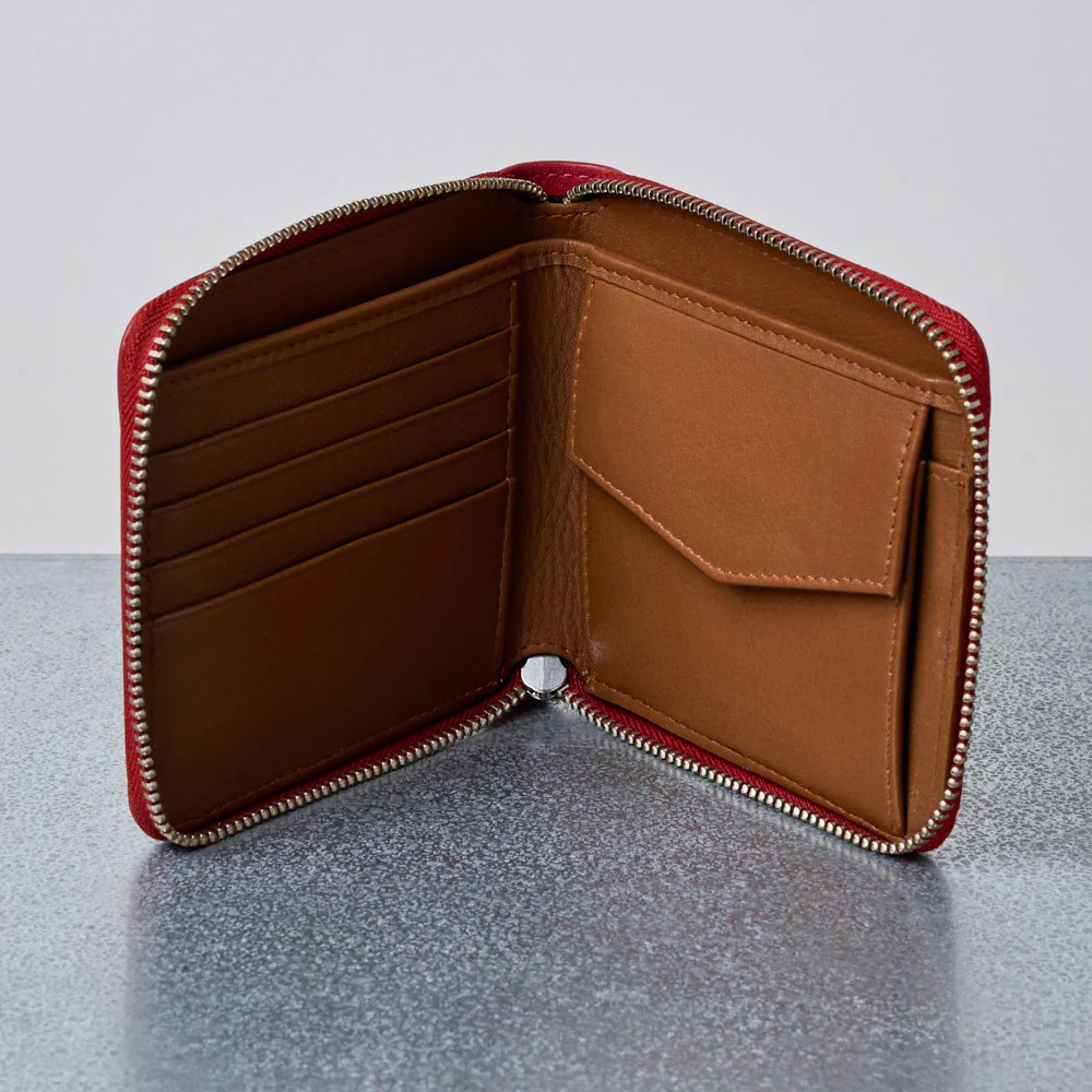 Merci - Porte Feuille Zip - Rouge - Image 3