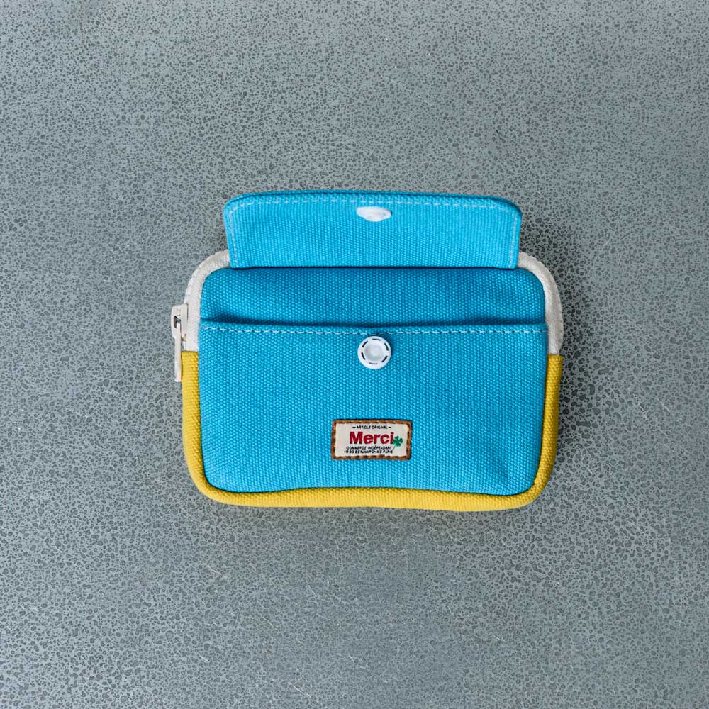 Merci - Porte Monnaie Candide - Bleu & Jaune - Image 2