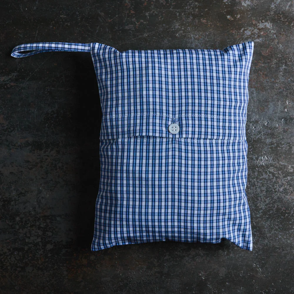 Merci - Pyjama en Coton - Carreaux Bleu - Image 4