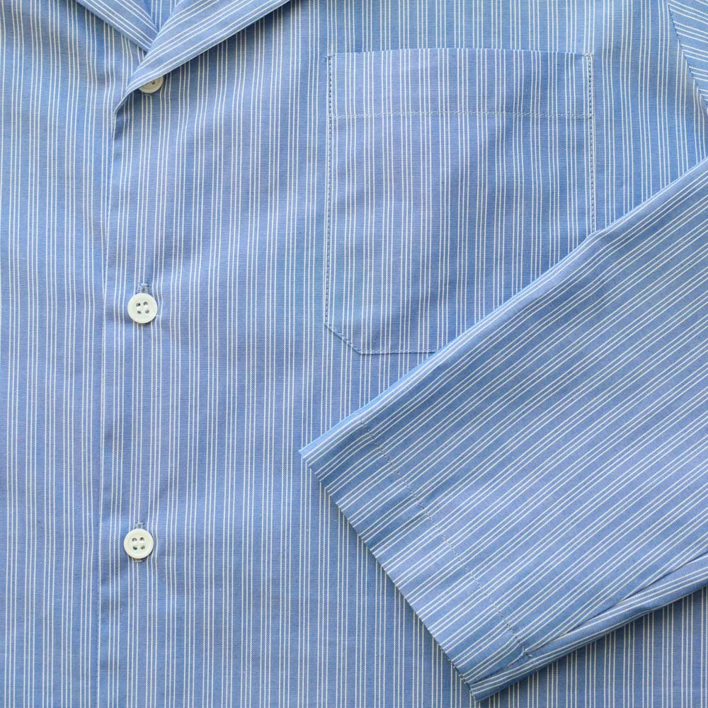 Merci - Pyjama en Coton - Rayures Doubles Bleu - Image 4