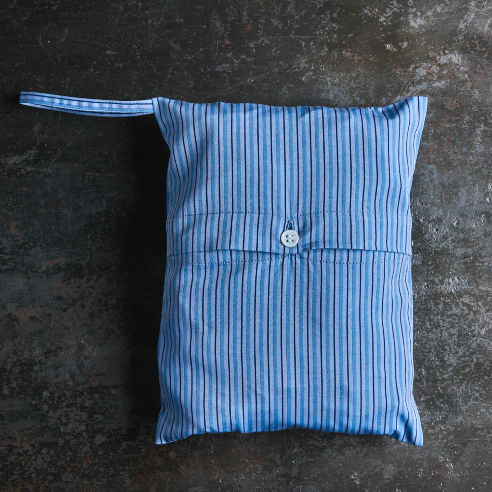 Merci - Pyjama en Coton - Rayures Triples Bleu - Image 4