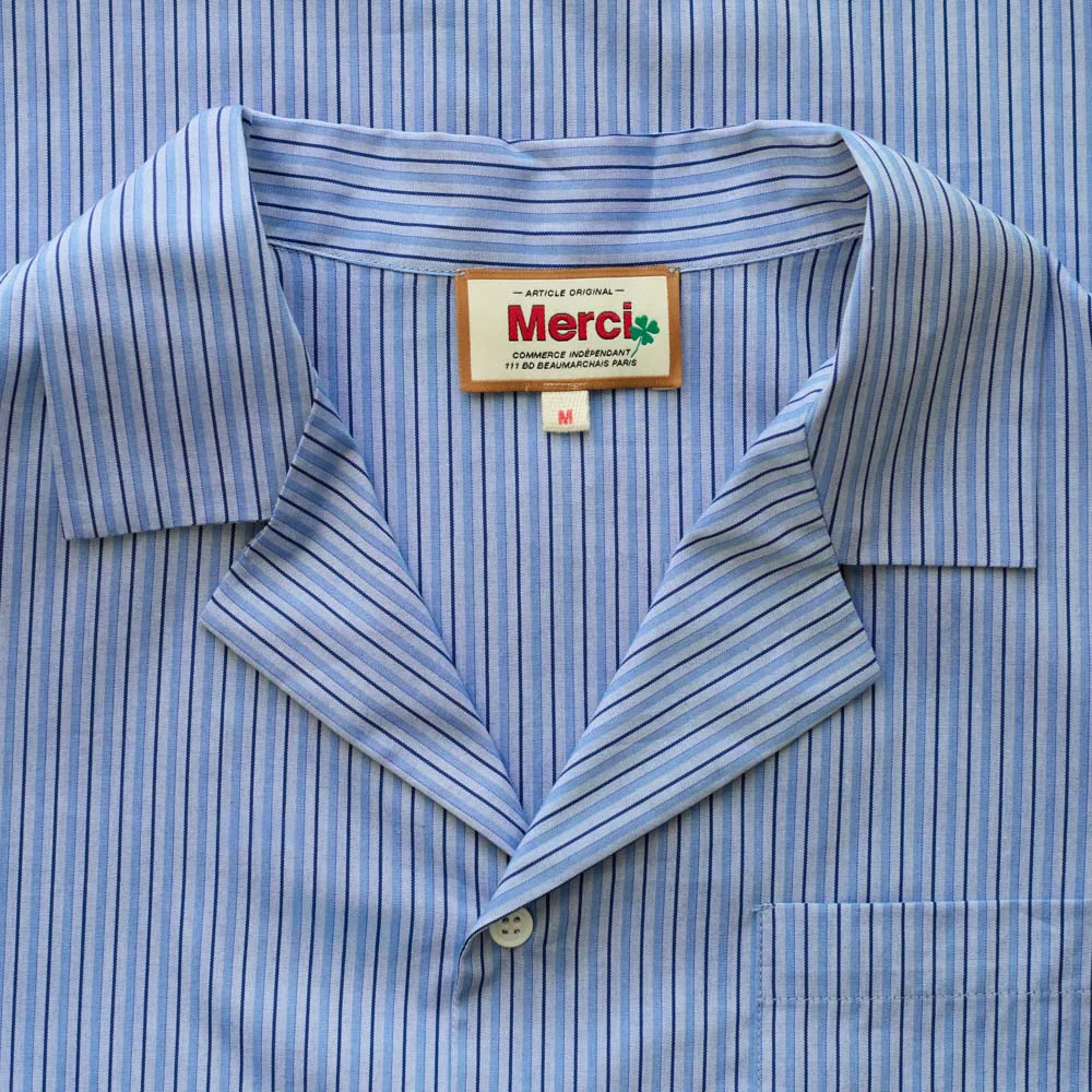 Merci - Pyjama en Coton - Rayures Triples Bleu - Image 6